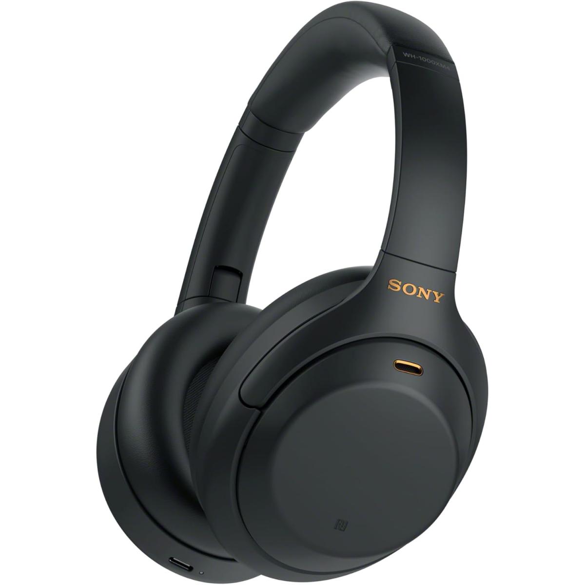Sony WH-1000XM4 LightWeight & Comfortable Wireless Noise Canceling Headphones, HD Noise Cancelling Processor QN1, Soft Fit Synthetic Leather, With 5 Microphones, Up To 30-Hour Battery Life - Black