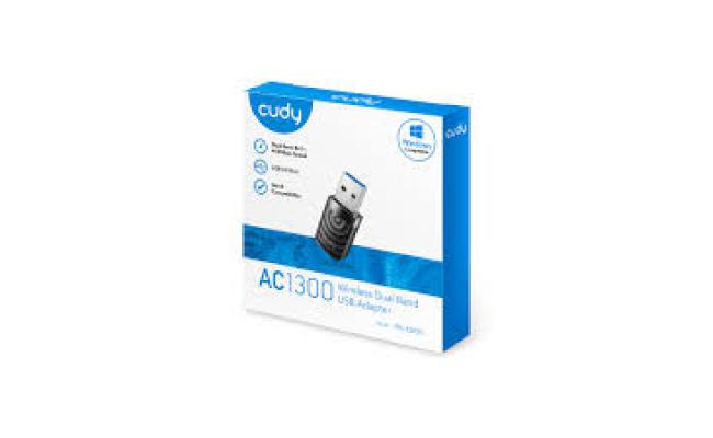 Cudy AC1300 Wireless Dual Band USB Adapter (2.4GHz Up To 400Mbps) (5GHz Up To 867Mbps)