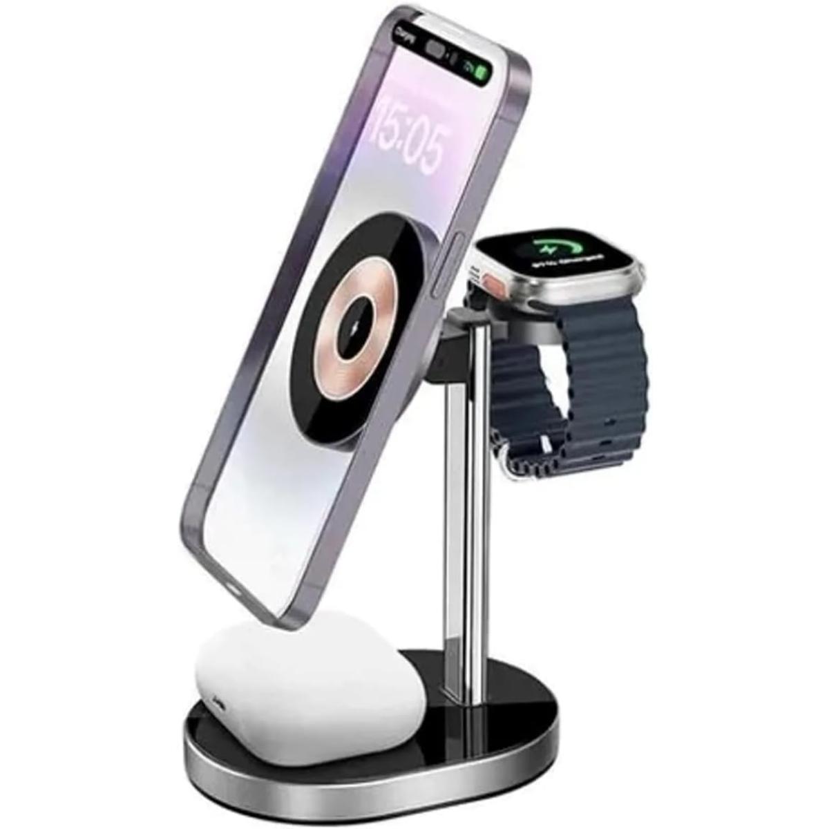 WIWU Wi-W003 Light Shadow 3 In 1 Wireless Charger - Black