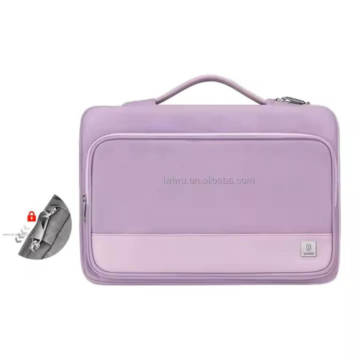 WiWU Cozy Classic Waterproof Polyester Laptop Sleeve Anti-drop Design Notebook handbag-Pink