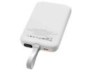 WIWU Wi-P024 10000mAh Magnetic Wireless Charging Power Bank PD 20W Fast Charging Battery Pack with Built-in Cable - White