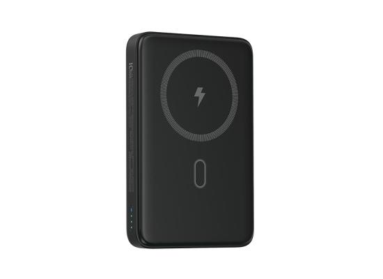 Wiwu Wi-P043 Magnetic Power Bank - Wireless Portable Charger for Smartphone with USB-C Input, Wireless Output, Type-C Port with Stand | Portable Phone Charger (Black)