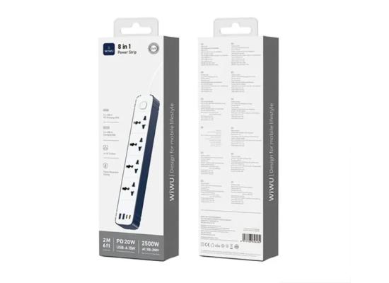 WiWU Wi-S007 PS422 20W GaN 8 in 1 Compact Charging Power Strip
