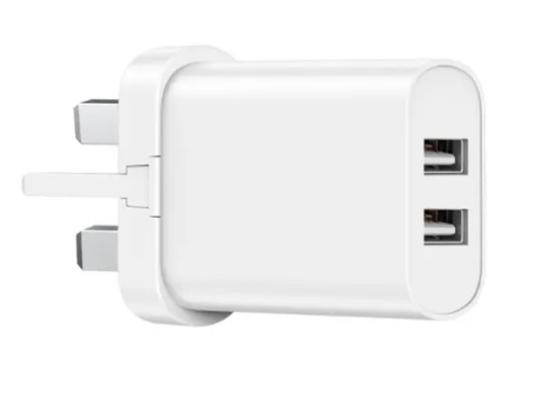 WIWU ELECTROPRIME compatible for WIWU Wi-U003 Quick Series Dual USB Charger with 3 in 1 USB Charging Data Cable Set, UK Plug(White)