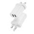WIWU ELECTROPRIME compatible for WIWU Wi-U003 Quick Series Dual USB Charger with 3 in 1 USB Charging Data Cable Set, UK Plug(White)