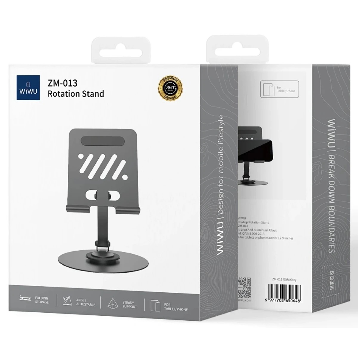 WIWU New 360 Degree Rotatable Metal Phone Stand Base And Cell Phone Holder Tablet Universal Stands
