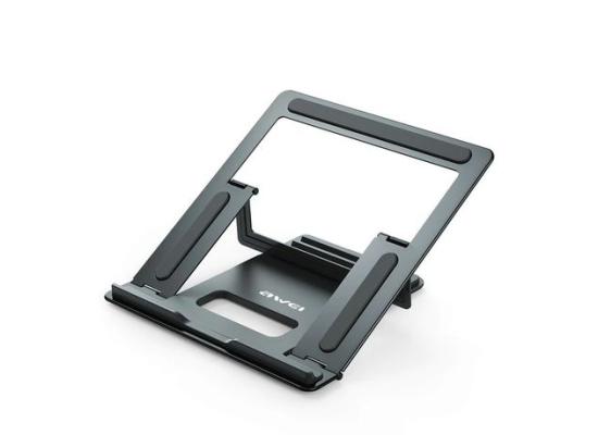 AWEI X30 Metal Desktop Holder 4-Gear Adjustment Folding Laptop Stand Heat-dissipation Hollow Design Holder For PC iPad Bracket