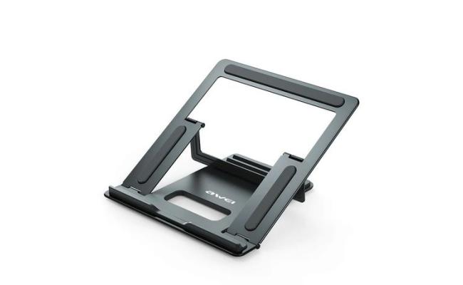 AWEI X30 Metal Desktop Holder 4-Gear Adjustment Folding Laptop Stand Heat-dissipation Hollow Design Holder For PC iPad Bracket