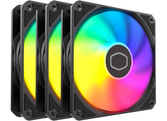 Cooler Master MasterFan MF120 Lite ARGB 3-Pack (Black) 3 IN 1 Stylish High-Performance & Silent Operation LED Fans With Controller