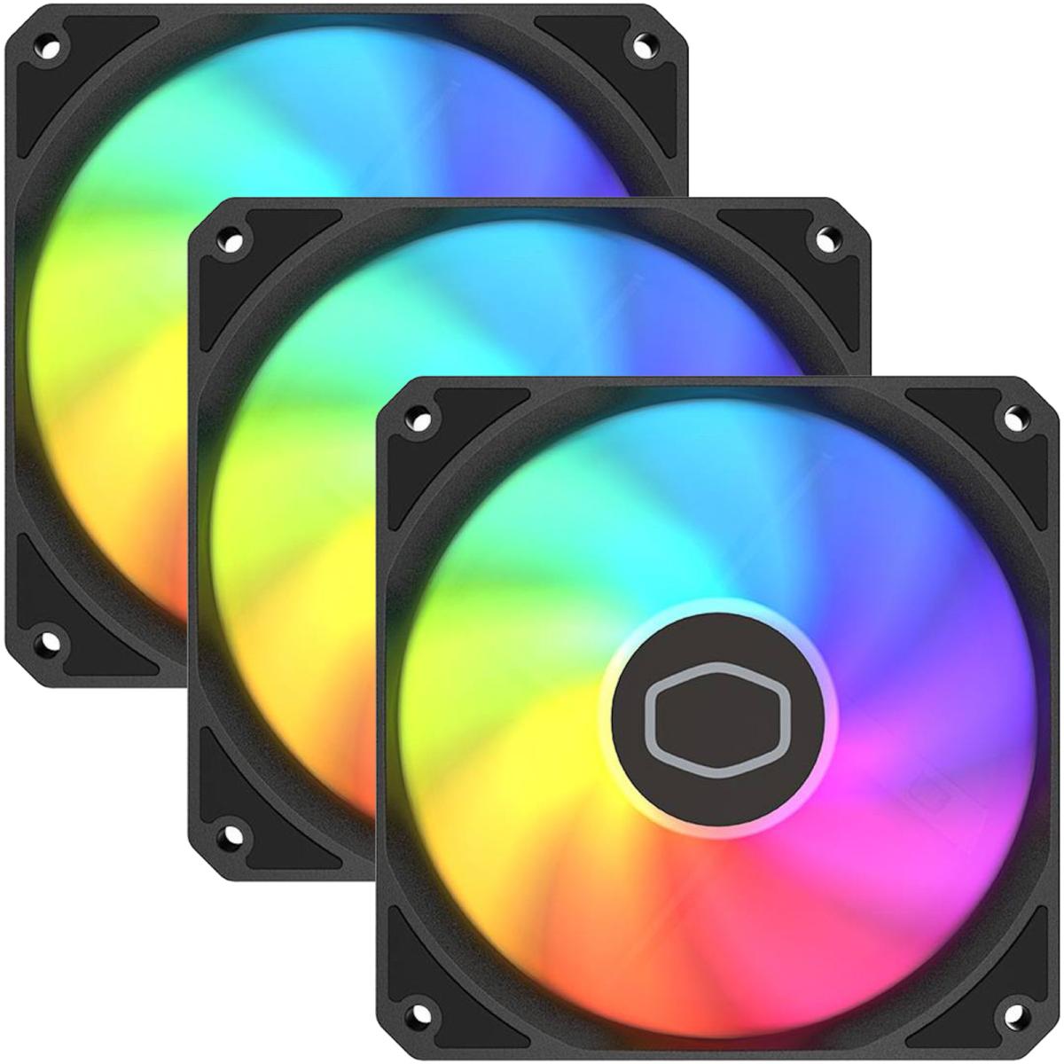 Cooler Master MasterFan MF120 Lite ARGB 3-Pack (Black) 3 IN 1 Stylish High-Performance & Silent Operation LED Fans With Controller Cooler Master MasterFan MF120 Lite ARGB 3-Pack (Black) 3 IN 1 Stylish High-Performance & Silent Operation LED Fans With Controller