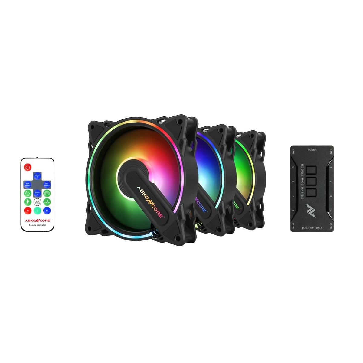 ABKONCORE HR120 SPECTRUM SYNC 3IN1 - FANS WITH CONTROLLER