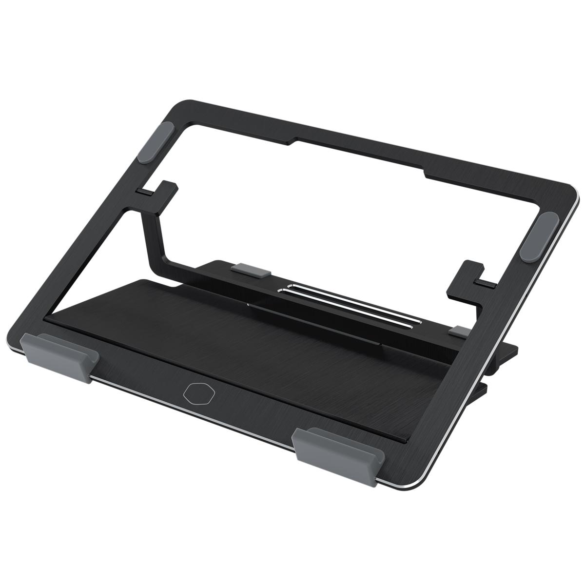 Cooler Master ERGOSTAND AIR Lightweight, Aluminum Slim Design Laptop, Tablets Stand & Cooler From (10"-15.6 Inches) - Black Cooling Pad