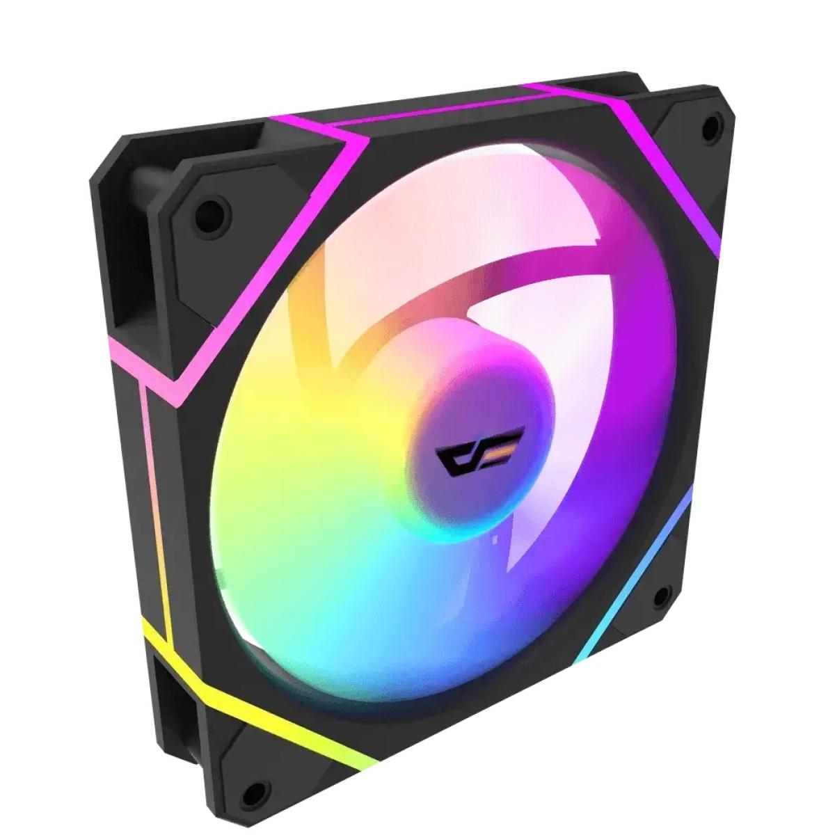 darkFlash DM12F A-RGB High Efficiency Cooling Fan Kit 3in1 w/ Controller, High Quality, Lower Noise w/ Controller - Black