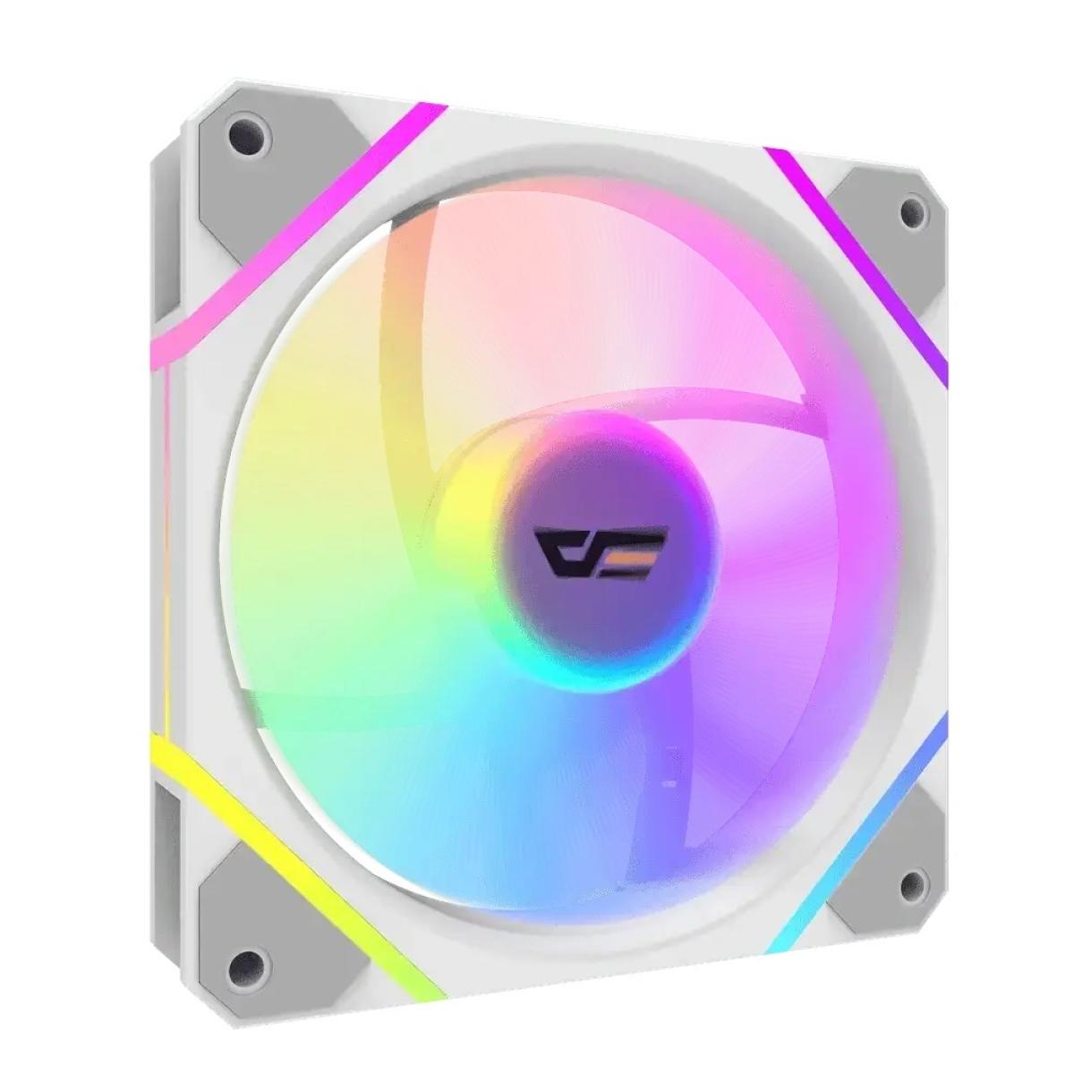 darkFlash DM12F A-RGB High Efficiency Cooling Fan Kit 3in1 w/ Controller, High Quality, Lower Noise w/ Controller - White