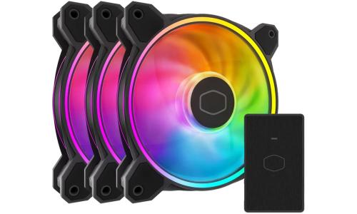 Cooler Master MASTERFAN MF120 HALO² ARGB Dual Ring (Black) 3 IN 1 High-Performance Dual Loop LED Fans With Controller New Frame With Updated Lighting 
