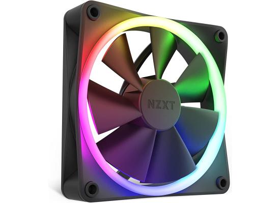 NZXT F120 RGB 3IN1(Black) PWM Airflow Fans & Controller w/ Smart Frame Design & Anti-Vibration Rubber Corners