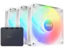 NZXT F120 RGB Core Triple Pack 3IN1 (White) PWM Airflow Fans & Controller, Fluid Dynamic Bearing (FDB) For Quiet & Cool Operations, Elegant Frame Design & Anti-Vibration Rubber Corners