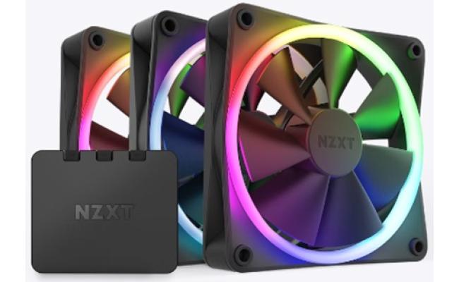 NZXT F120 RGB DUO 3IN1 (Black) PWM Airflow Fans & Controller, Fluid Dynamic Bearing (FDB) For Quiet & Cool Operations, Elegant Frame Design & Anti-Vibration Rubber Corners