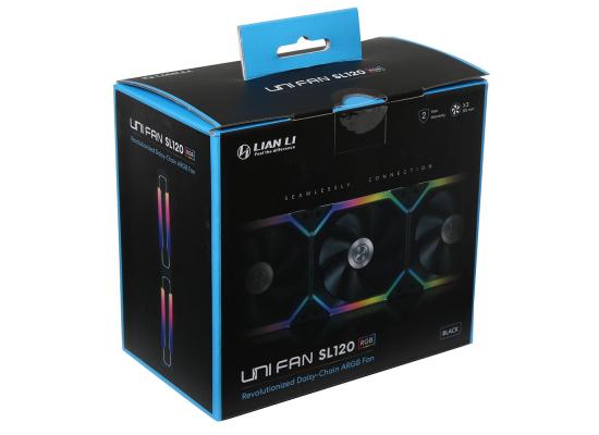 Lian Li UNI Fan SL120 kit 3 Pack Black - with Controller (ARGB 120mm LED PWM Daisy-Chain) 