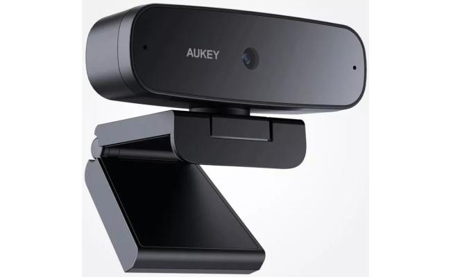 AUKEY 1080p Full HD Webcam, High Image Quality For Video Calling, Recording & Gaming, 1080@30Fps, 2-megapixel, Plug & Play w/ Dual Stereo Mics & Noise Reduction Microphones