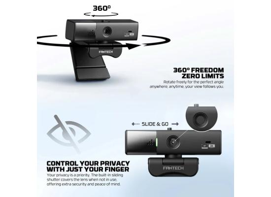 Fantech Luminous C50 Quad High-Definition Webcam 2K Quad-HD Support 60 FPS & 3D Noise Cancelling Mic