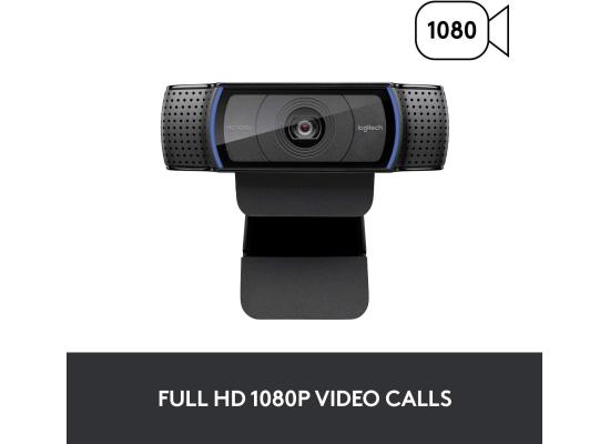 Logitech C920 PRO HD Webcam Widescreen Video Calling and Recording, 1080p/30fps 720p/30fps Streaming USB Camera w/ 2 Omni-Directional Mics For Desktop or Laptop