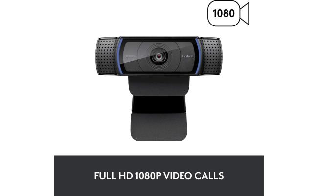 Logitech C920 PRO HD Webcam Widescreen Video Calling and Recording, 1080p/30fps 720p/30fps Streaming USB Camera w/ 2 Omni-Directional Mics For Desktop or Laptop