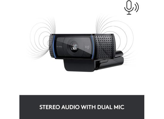 Logitech C920 PRO HD Webcam Widescreen Video Calling and Recording, 1080p/30fps 720p/30fps Streaming USB Camera w/ 2 Omni-Directional Mics For Desktop or Laptop