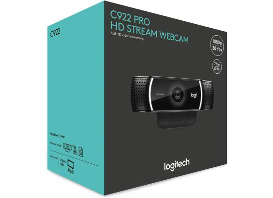 Logitech C922 Pro HD Stream Webcam, 1080p@30FPS, 720p@60FPS Camera for Streaming & Gaming Sessions, Comes w/ Tripod 