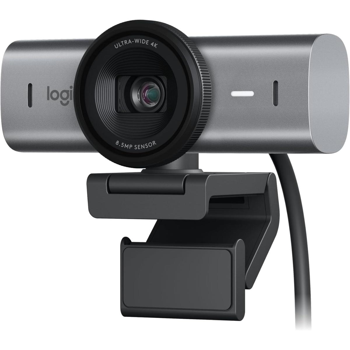 Logitech MX Brio 4K Ultra HD Streaming Webcam w/ AI Image Enhancement, 8.5MP Sony Image sensor, 4x Digital Zoom, 4K @ 30fps / 1080p @ 60fps, Dual Noise-Reducing Microphones, USB-C, Logi Software On MacOS & Win