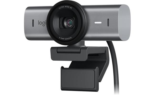 Logitech MX Brio 4K Ultra HD Streaming Webcam w/ AI Image Enhancement, 8.5MP Sony Image sensor, 4x Digital Zoom, 4K @ 30fps / 1080p @ 60fps, Dual Noise-Reducing Microphones, USB-C, Logi Software On MacOS & Win