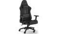 CORSAIR TC100 RELAXED Leather Gaming Chair Relaxed Seat Style, High-Density Foam, Breathable Leatherette, Steel Frame, 2D Armrests, Memory Foam Neck & Lumbar Pillow, Up To 100mm Height Range, Up To 120KG Weight, 90-160° Recline - Black/Black