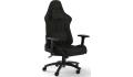 CORSAIR TC100 RELAXED Fabric Gaming Chair Relaxed Seat Style, High-Density Foam, Breathable & Soft Cloth, Steel Frame, 2D Armrests, Memory Foam Neck & Lumbar Pillow, Up To 100mm Height Range, Up To 120KG Weight, 90-160° Recline - Black/Black