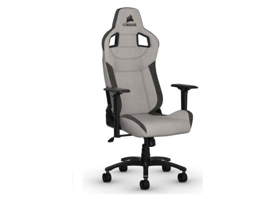 CORSAIR T3 RUSH Fabric Gaming Chair (2023) Racing Seat Style, Cold Foam, Breathable & Soft Cloth, Solid Steel Frame, 4D Armrests, Neck Cushion & Memory Foam Lumbar, Up To 100mm Height Range, Up To 120KG Weight, 90-160° Recline - GREY/CHARCOAL