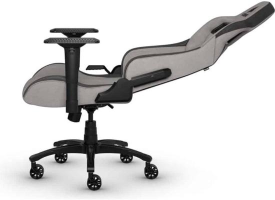 CORSAIR T3 RUSH Fabric Gaming Chair (2023) Racing Seat Style, Cold Foam, Breathable & Soft Cloth, Solid Steel Frame, 4D Armrests, Neck Cushion & Memory Foam Lumbar, Up To 100mm Height Range, Up To 120KG Weight, 90-160° Recline - GREY/CHARCOAL