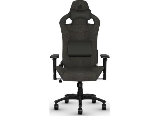 CORSAIR T3 RUSH Fabric Gaming Chair (2023) Racing Seat Style, Cold Foam, Breathable & Soft Cloth, Solid Steel Frame, 4D Armrests, Neck Cushion & Memory Foam Lumbar, Up To 100mm Height Range, Up To 120KG Weight, 90-160° Recline - Charcoal