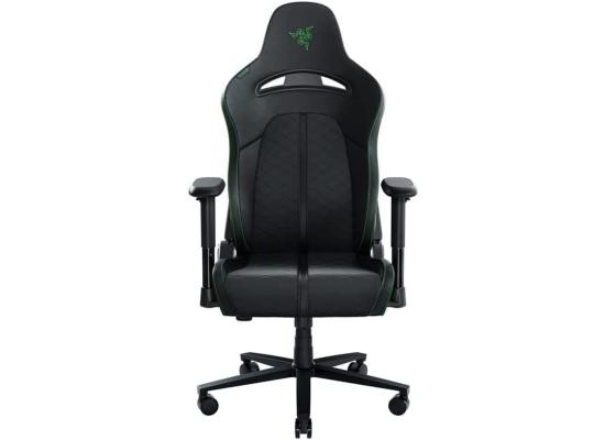 Razer Iskur V2 (Black & Green) Essential Leather Ergonomic Gaming Chair w/ High Density Foam, Optimized Cushion Density, 2D Armrests, Built-In Lumbar Arch, Up To 136kg Max Weight & Up to 152° Recline