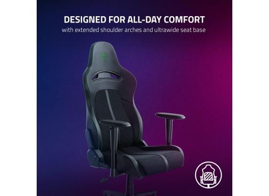Razer Enki X (Black) Essential Dual Leather & Texture Ergonomic Gaming Chair w/ High Density Foam, Optimized Cushion Density, 4D Armrests, Built-In Lumbar Arch, Up To 136kg Max Weight & Up to 152° Recline