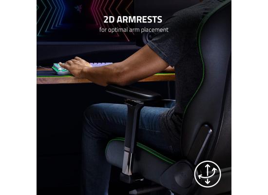 Razer Enki X (Black) Essential Dual Leather & Texture Ergonomic Gaming Chair w/ High Density Foam, Optimized Cushion Density, 4D Armrests, Built-In Lumbar Arch, Up To 136kg Max Weight & Up to 152° Recline