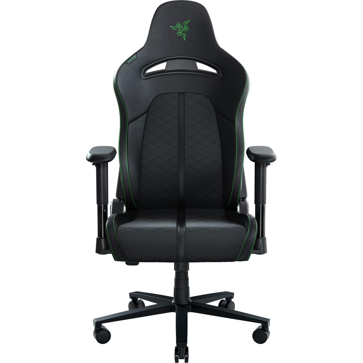 Razer Enki X (Black) Essential Dual Leather & Texture Ergonomic Gaming Chair w/ High Density Foam, Optimized Cushion Density, 4D Armrests, Built-In Lumbar Arch, Up To 136kg Max Weight & Up to 152° Recline