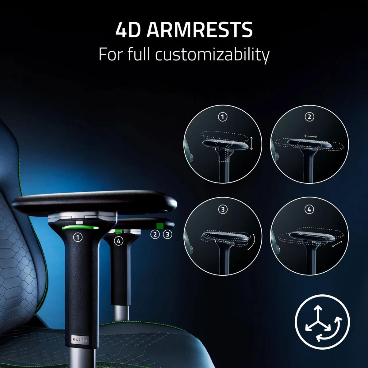 Razer Iskur V2 (Gray) Fabric Ergonomic Gaming Chair w/ High Density Foam Cushions, 4D Armrests, Fully Adjustable Lumbar Curve, Up To 136kg Max Weight & Up to 152° Recline
