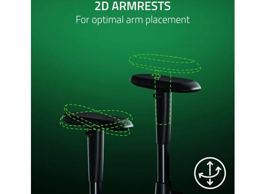 Razer Iskur V2 X (Black) Fabric Ergonomic Gaming Chair w/ High Density Foam Cushions, 2D Armrests, Wide Seat Base, Built-in Lumbar Support, Up To 136kg Max Weight & Up to 152° Recline