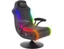 X-Rocker Monsoon RGB 4.1 Audio Pedestal Gaming Chair, 4.1 Surround Sound Light Up Gaming Seat w/ 30 Neo Motion RGB Settings, Bluetooth Wireless Speakers, Subwoofer and Vibration, Padded Armrests Faux Leather - BLACK