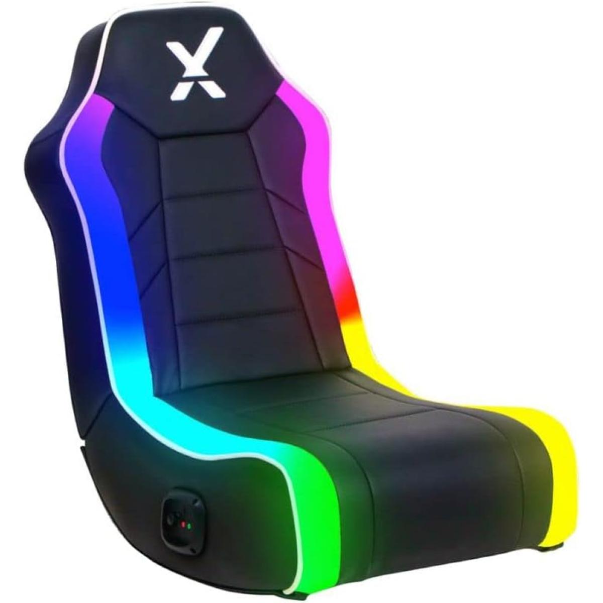 X-Rocker Orbit RGB 2.0 Floor Rocker, 2.0 Speaker System, Ergonomic Comfort, Adjustable Seating, Stunning Faux Leather, X-Cool Foam Interior, Compact and Foldable w/ Neo Motion