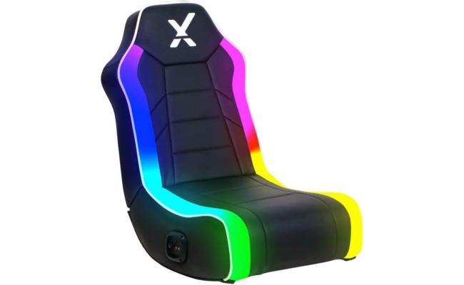 X-Rocker Orbit RGB 2.0 Floor Rocker, 2.0 Speaker System, Ergonomic Comfort, Adjustable Seating, Stunning Faux Leather, X-Cool Foam Interior, Compact and Foldable w/ Neo Motion