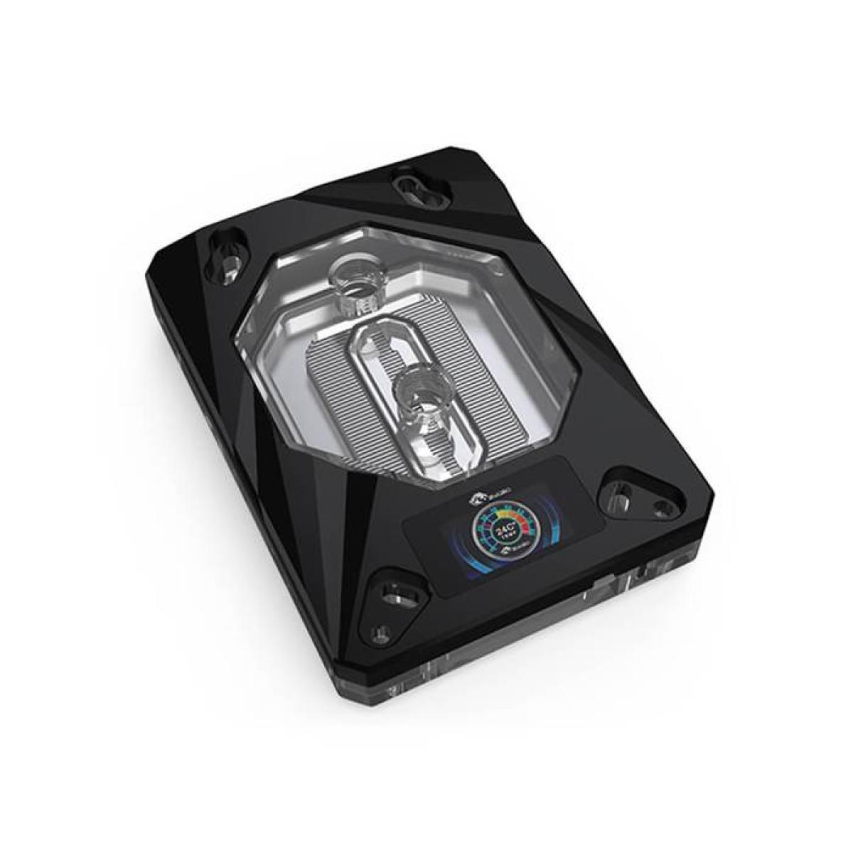 Bykski CPU-RAY-ON-M CPU Water Cooling Block w/ Temp Digital Display - Black w/ 5v Addressable RGB (RBW)(AM3 / AM4 / FM2+)