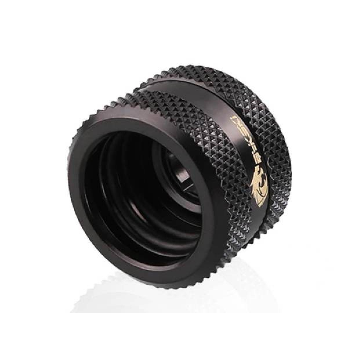 Bykski Rigid, Fine diamond pattern hard tube fast screw G1/4 thread 4 layer seal 16mm OD Fitting V2, Black (B-HTJV2-L16)
