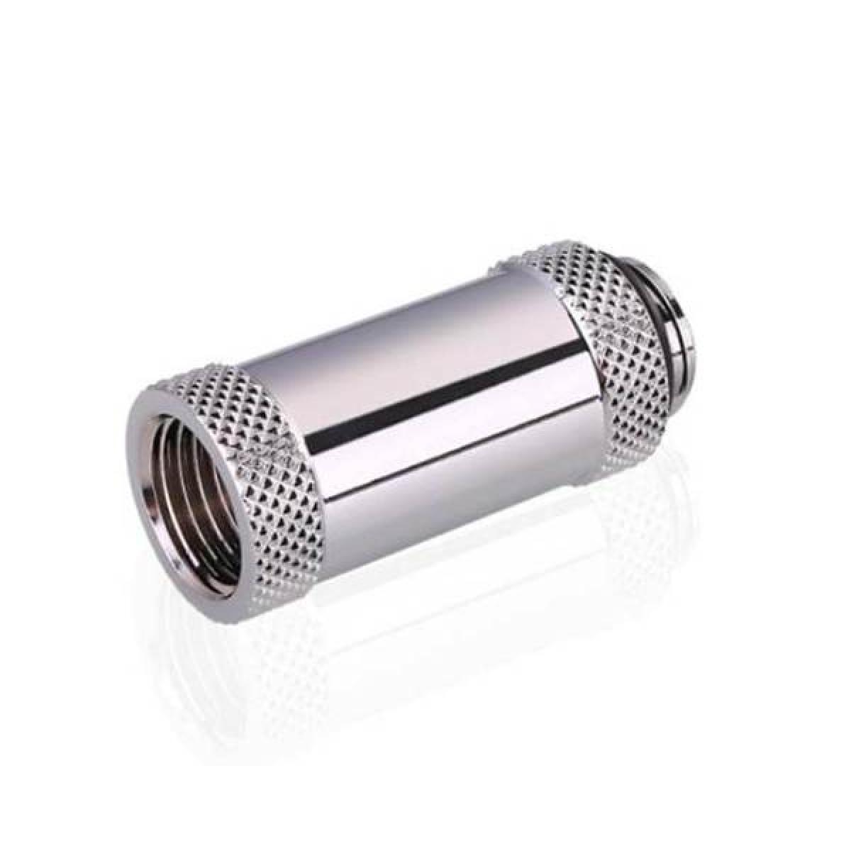 Bykski G 1/4in. Male/Female Extension Coupler, Fine Diamond Pattern 35MM Extension G1/4 Female Thread Extension, Silver (B-EXJ-35)