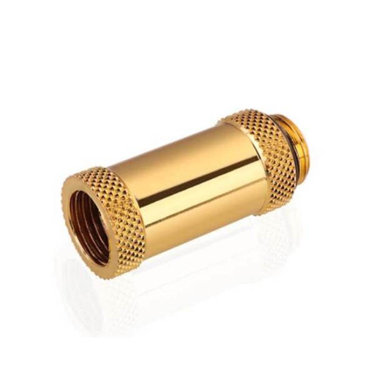 Bykski G 1/4in. Male/Female Extension Coupler, Fine Diamond Pattern 35MM Extension G1/4 Female Thread Extension, Gold (B-EXJ-35)