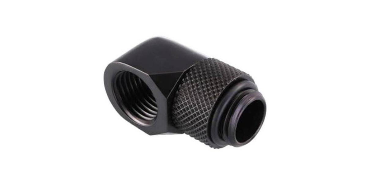 Bykski G 1/4in. Male to Female 90 Degree Rotary Elbow Fitting, Black (B